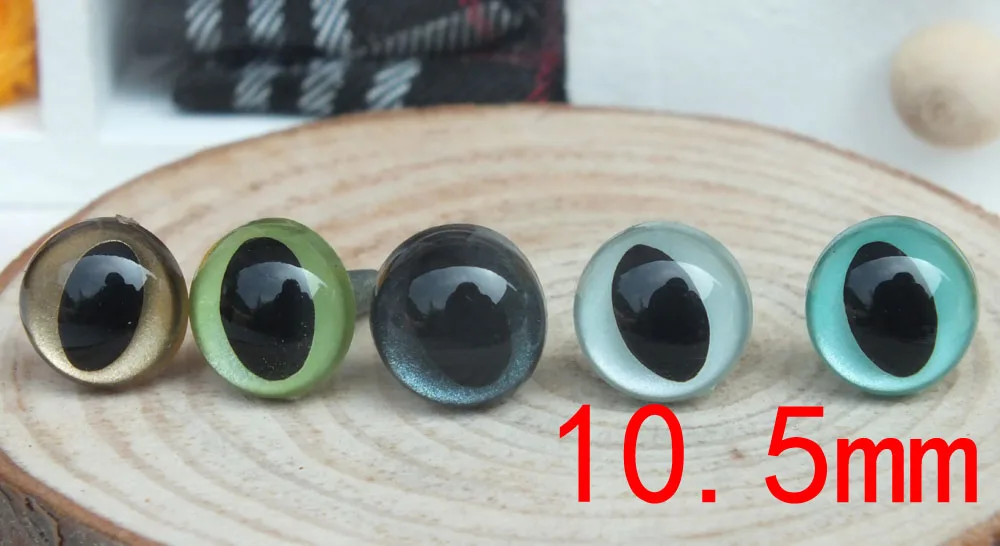 Fress Ship 50 Pairs 10.5mm Mixed Color CAT Safety Eyes For Felted Wool Doll-1 Pairs For Each Color