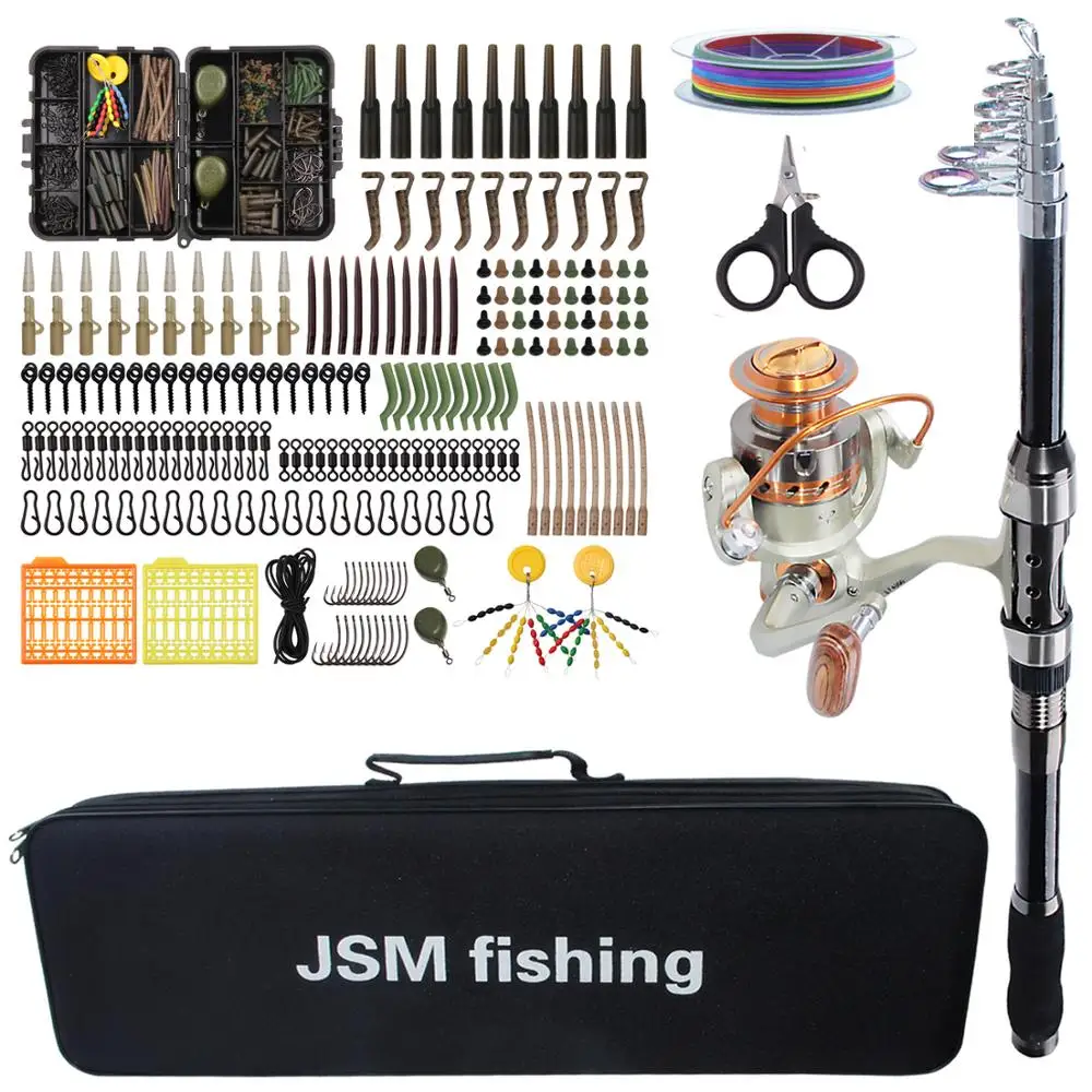 Carp Fishing Rod Combo tools Kit Spinning Telescopic Fishing Rod Reel Set with carp Fishing Accessories