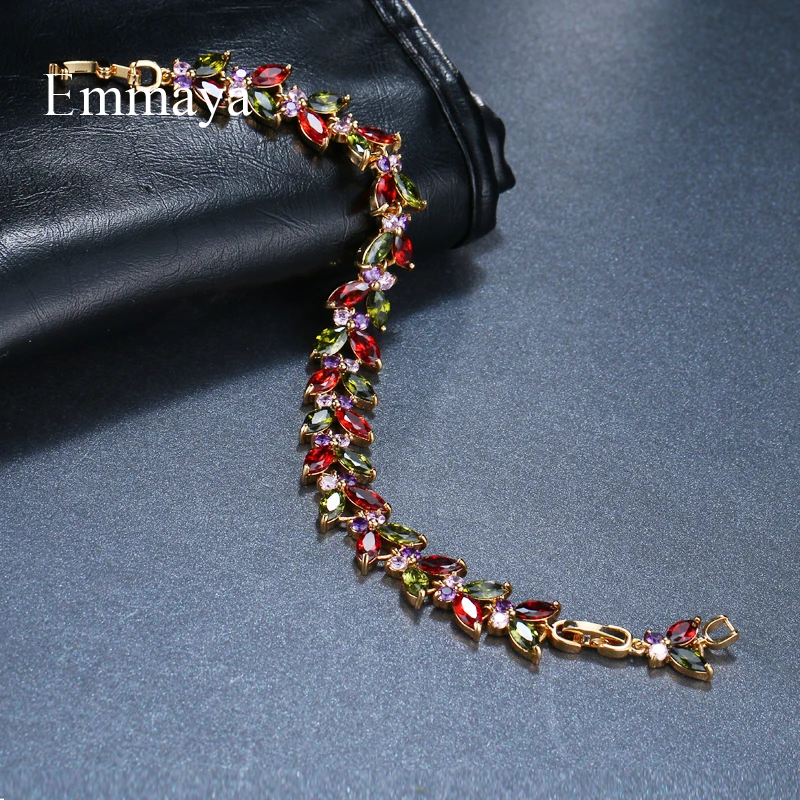 Emmaya Multicolor Bangles Classical Charm Shinny AAA CZ Bracelet New Design Jewelry for Female Party Gift