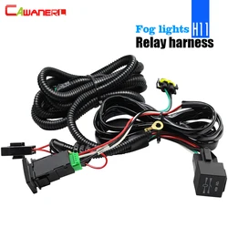 Cawanerl Mistlamp Kabelboom H11 Socket Draad + Schakelaar Led Indicator Op Relais Voor Dacia Mitsubishi Land Rover Jaguar lincoln