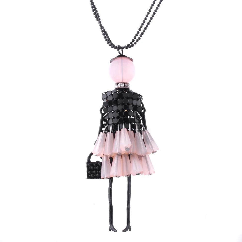 Fashion Necklaces For Women 2016 Statement Doll Pendant Necklace Lovely Dress Doll Necklaces & Pendants Maxi Sweaters Chain