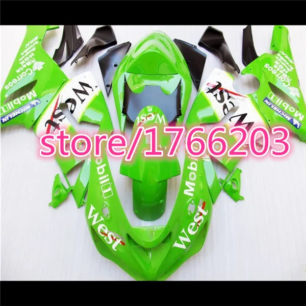 

NINJA ZX 6R 636 fairing FOR KAWASAKI ZX 6R 05 06 ZX-6R 636 05 06 ZX6R ZX 6R 2005 2006 ABS fairing kits WEST Green white Ning