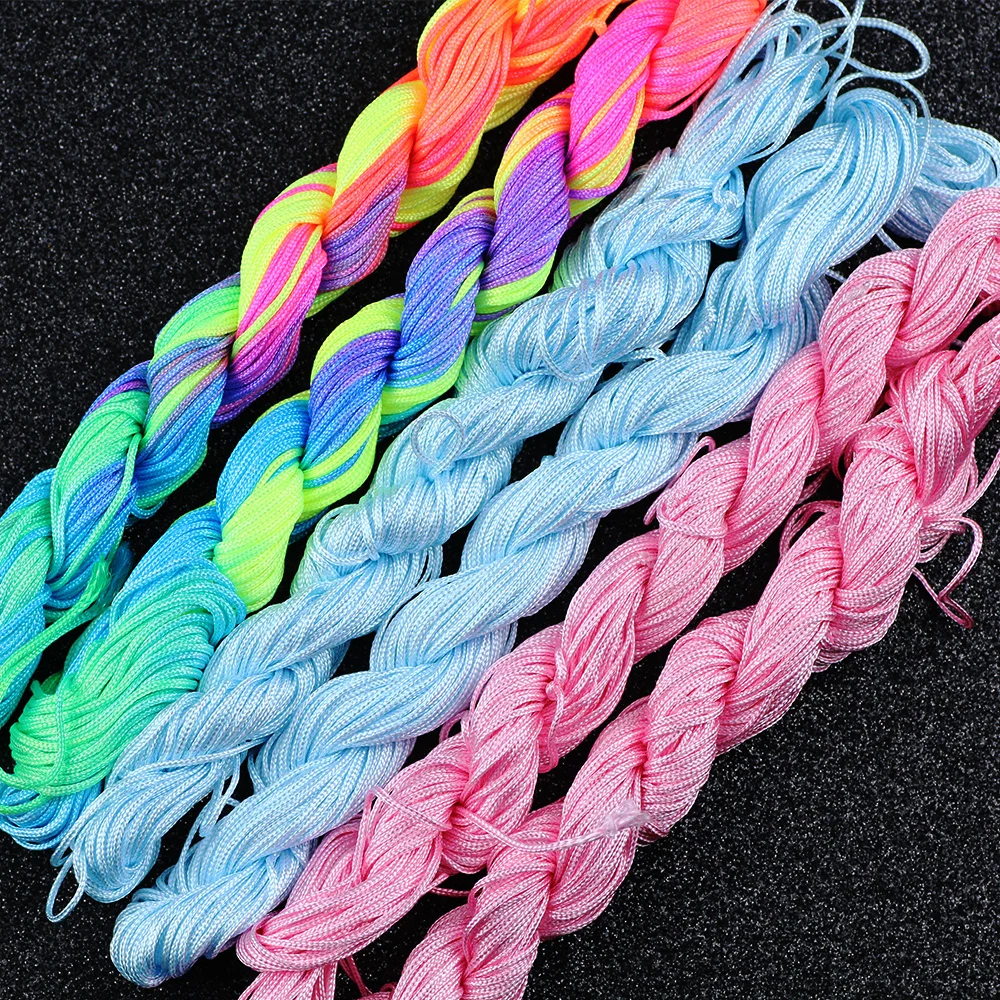 BTFBES 1mm*25m 18 colors Nylon Cord Thread Chinese Knot Macrame Rattail Bracelet Braided Line for Jewelry Gift Making DIY