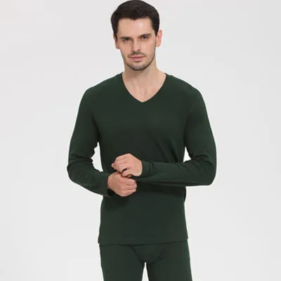 

High Quality Autumn and Winter Wool Cotton Thermal underwear Tops and pants Pajamas set Men and women warm Sleepwear clothings