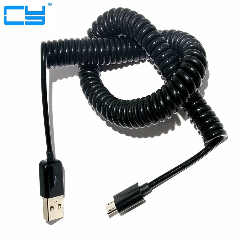 micro usb male usb male spring Retractable stretch cable sync data charge for samsung HTC LG Android Mobile