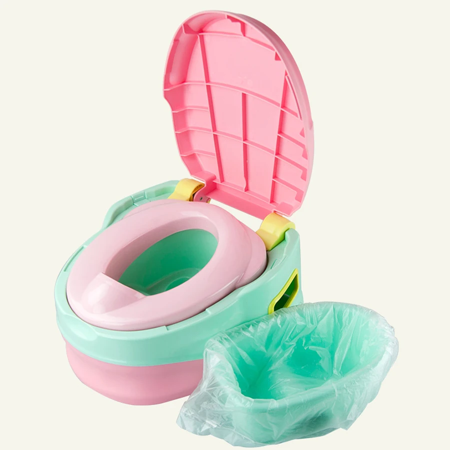 5 Rolls Universal Potty Training Toilet Seat Bin Bags Travel Potties Liners Disposable with Drawstring Convenient Use Portable