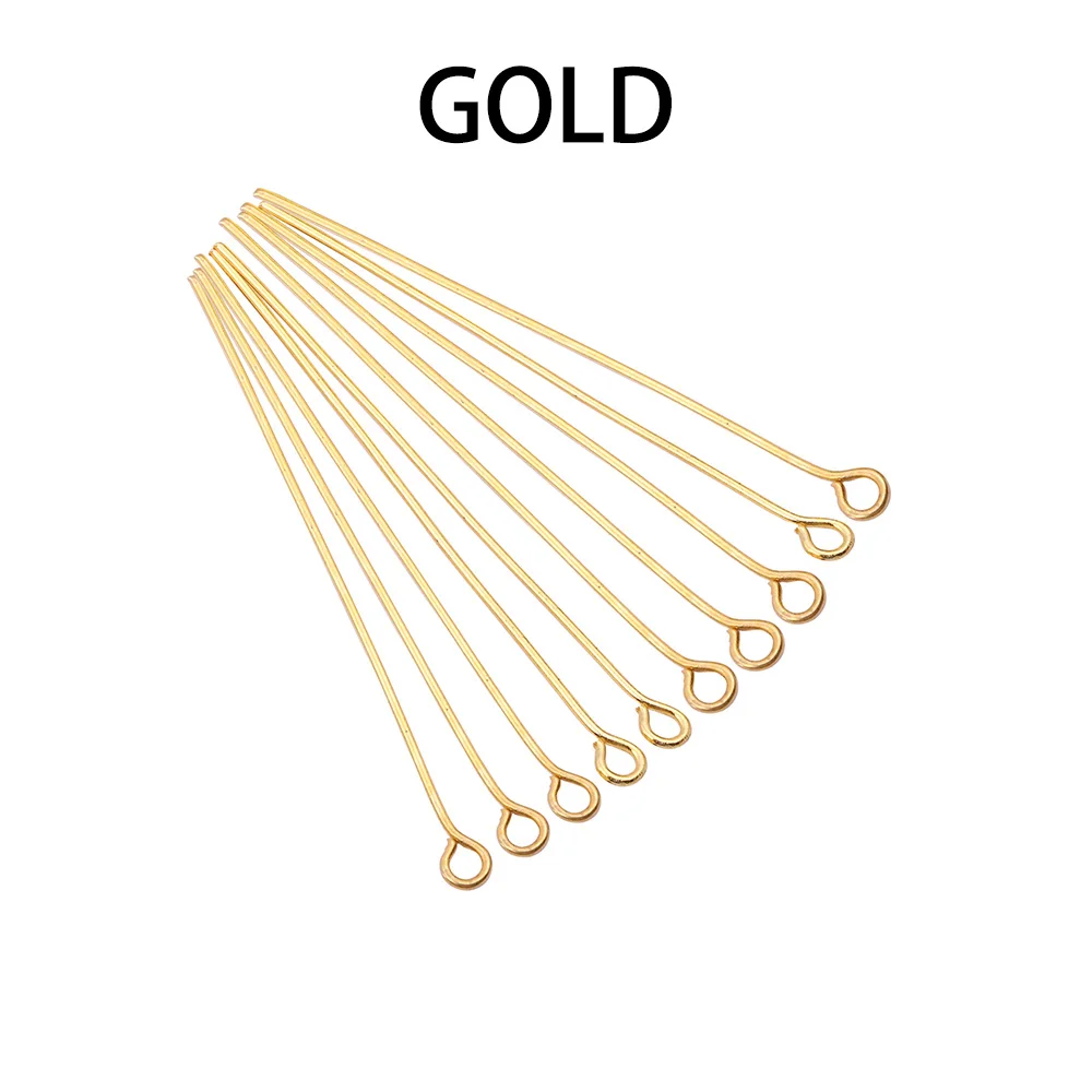 100-200 Teile/los 10-70mm Köpfe Auge Flachkopf Pin Vergoldet Kugelkopf Pins für Schmuck Machen Zubehör Liefert – Detail 11