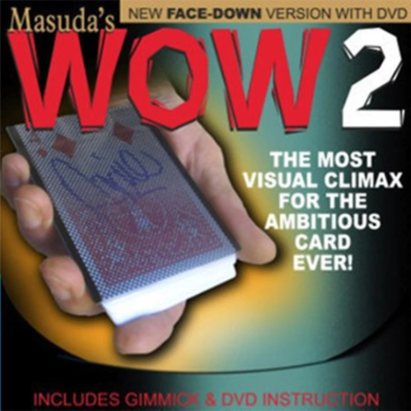 Wow 2.0 (Face Down Version ) magic trick Card Sleeve with Card Back Design Magic props  Change Gimmick Mentalism 81007