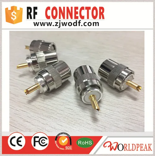 Free shipping 5pcs SO259 PL259 UHF male straight connector for RG213 RG8 LMR400 7DFB cable rf connector