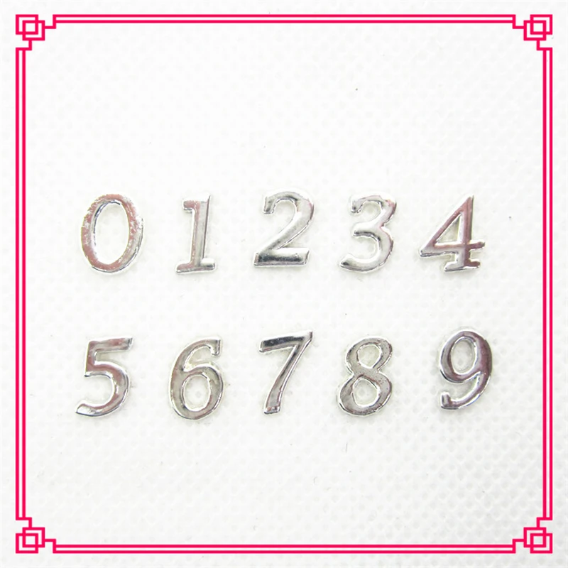 

Hot Selling 100pcs Silver 0-9 Number Charm Floating Charms Living Glass Memory Floating Locket Pendant Charm DIY Jewelry