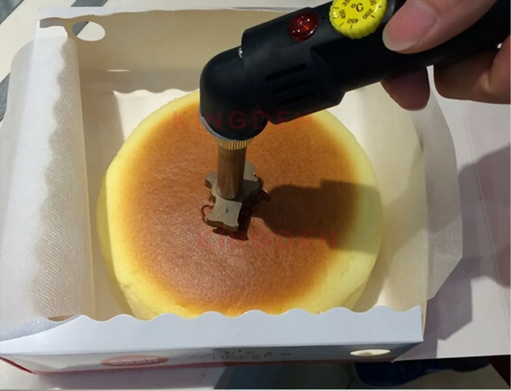 KINGDEN-termostato de logotipo personalizado, soldador eléctrico para hornear pasteles antiguos, molde de moño al vapor Dorayaki, estampado en caliente