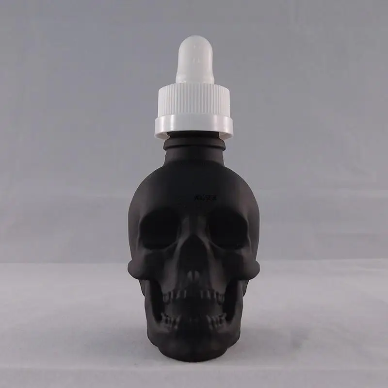 30ml skull shape glass dropper bottle for e-juice head glass eliquid dropper bottle Glass Dropper Bottle Jars Vials With Pipette