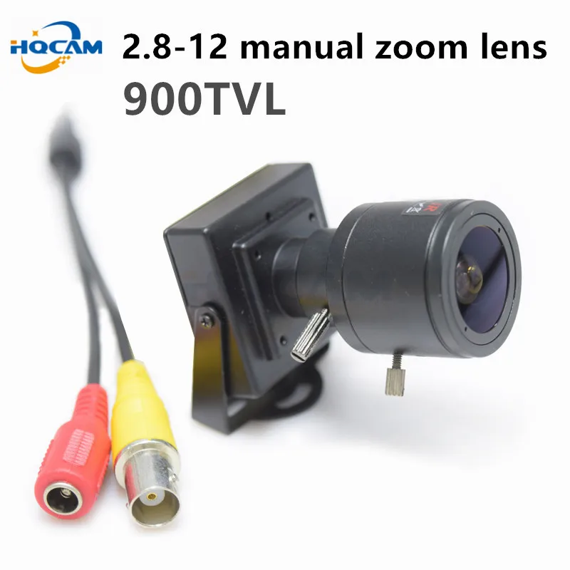 HQCAM 900tvl Varifocal Lens Mini Camera 2.8-12mm Adjustable Lens 1/3''CMOS Sensor Home Security System Surveillance CCTV Camera