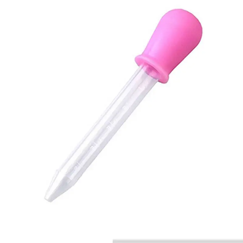 Pink/blue 5ML Clear Small Silicone Plastic Feeding Medicine Liquid Eye Ear Graduated Pipette Dropper For School Lab Supplies