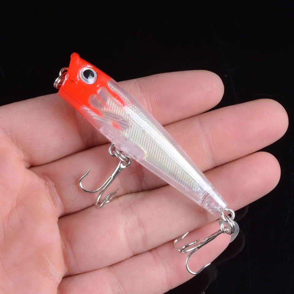 1pcs 6.5cm 6.6g Popper Fishing lures Hard Bionic Painted bait Wobblers Swim Fishing Tackle 8 Colors 6# Hooks 3D eyes