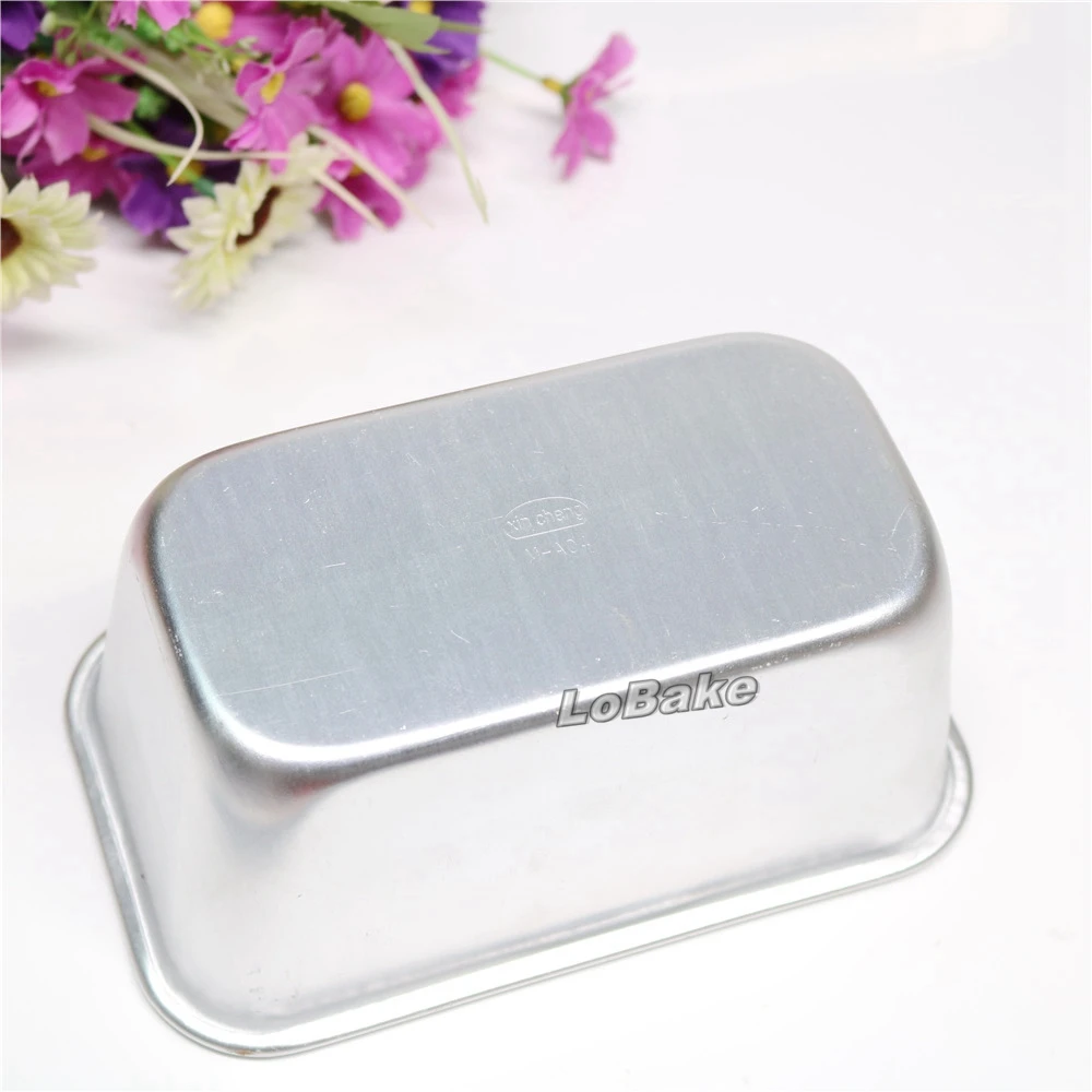 (2pcs/lot) 15*9*6.5cm plain surface rectangle shape aluminium egg tart pudding jelly mousse Chocolate cake mould for baking pans