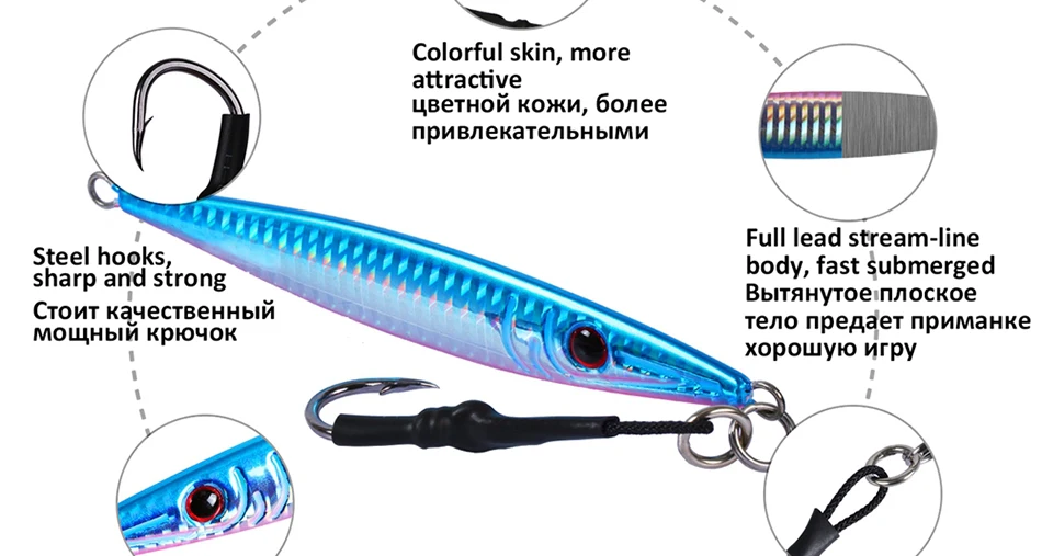Goture Metalllöffel-Angelköder, 80 g, 100 g, 150 g, vertikale Blei-Jig-Jigging-Köder, Angel-Wobbler für Seebarsch, Big Game Sinking-Köder – Detail 5