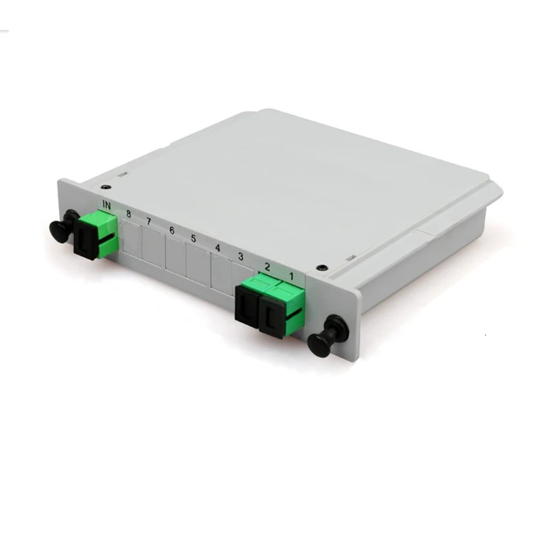 SC APC PLC 1X2  FTTH Fiber Optic Insert sheet type Splitter Box PLC Splitter SC conector 1X2 GPON Fiber Optical Coupler Splitter