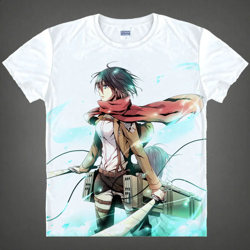 Coolprint Anime Shirt Attack on Titan T-Shirts Multi-style Short Sleeve Scout Regiment Mikasa Ackerman Cosplay Hentai Shirts