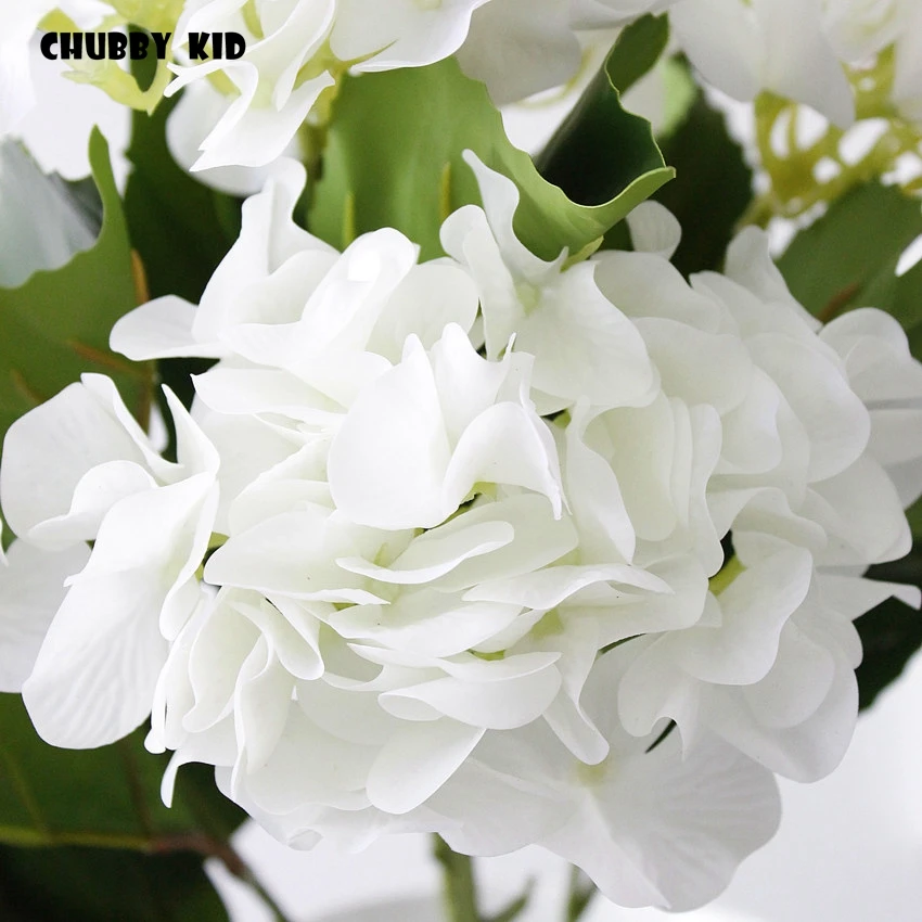 1 large bouquet ! real touch 5 heads artificial silicone Hydrangea flowers Moisturizing felt wedding flower decorative Hydrangea