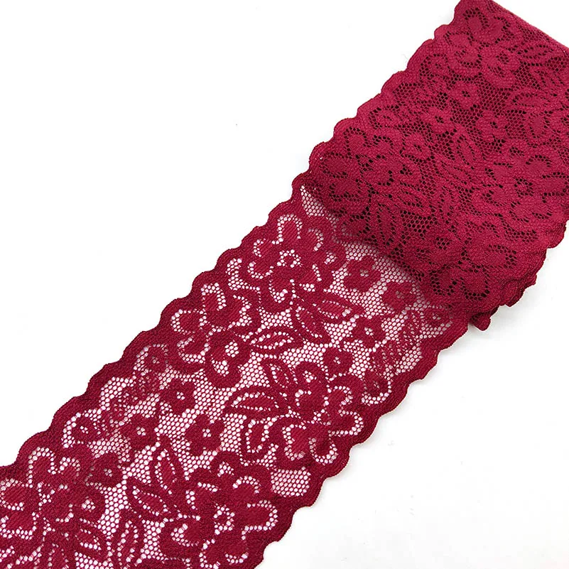 High Quality 1Yards Flower Pattern Elastic Lace Fabric Ribbon Lace Trim Ribbon Diy Craft Fabric 7cm/2.7In Width African Fabrics