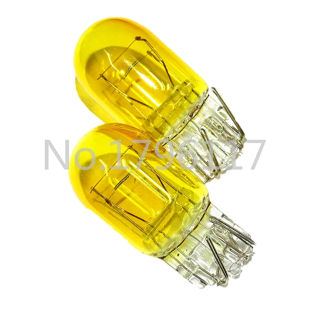 4x 580 1891 7443 T20 W21W 12V 5W 21W Yellow/Orange Xenon W3x16q Car Wedges Brake Light Bulb Auto Lamp DRL Sidelight Light