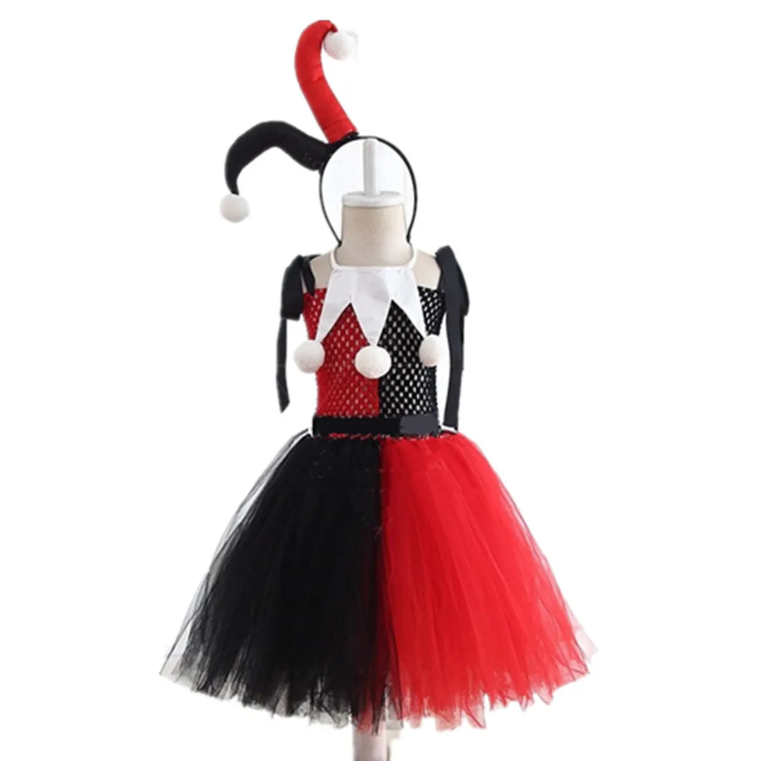 Halloween costume for kids clown female Harry Quinn anime Cosplay costumes Carnival Christmas Party clothing COS dress for girls