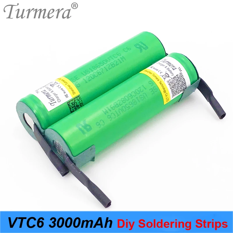 Batteria 18650 vtc6 3000mAh 30amps us18650vtc6 striscia di saldatura batteria ricaricabile per cacciavite n11