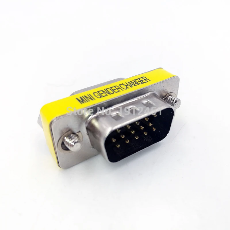DB15 data cable connector convert plug MINI GENDER CHANGER VGA Plug connector 15pin port socket