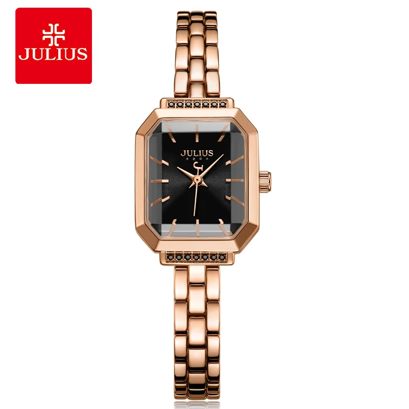 2018 New Relogio Feminino Luxury Crystal Watch Stainless Steel Band Bracelet Women Watches Julius Ladies Casual Clock JA-1064