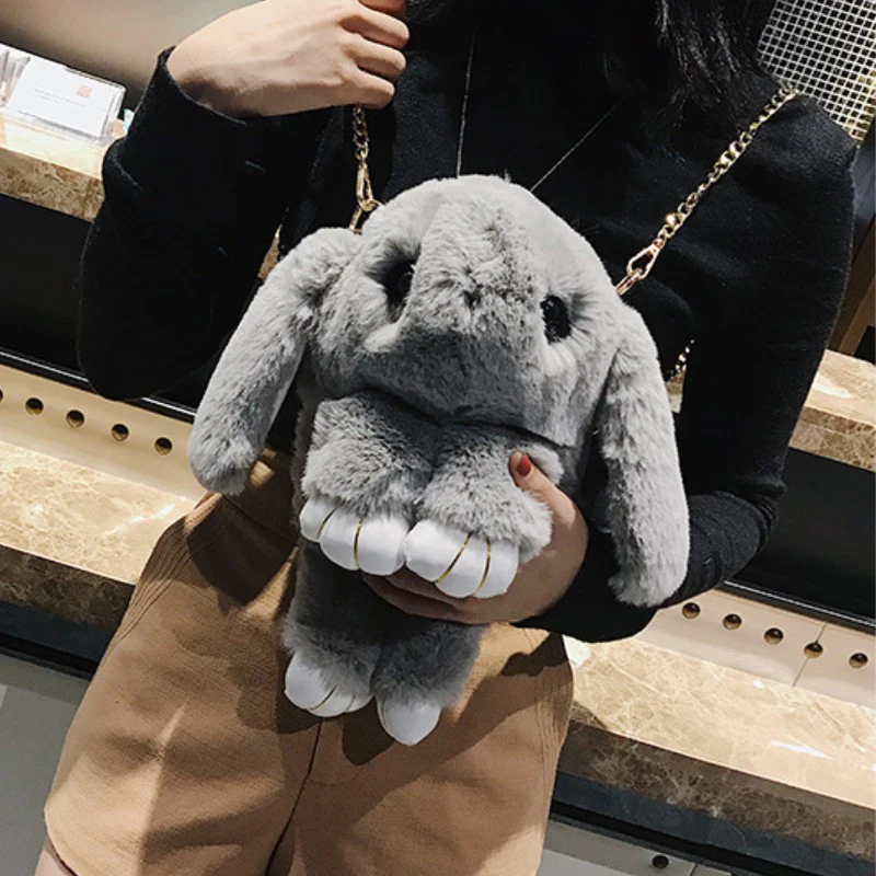 

Rabbit Stuffed Knapsack The Loppy Eared Rabbit Doll in Children Female Inclined Shoulder Bag Backpack, Shoulder Bag A070