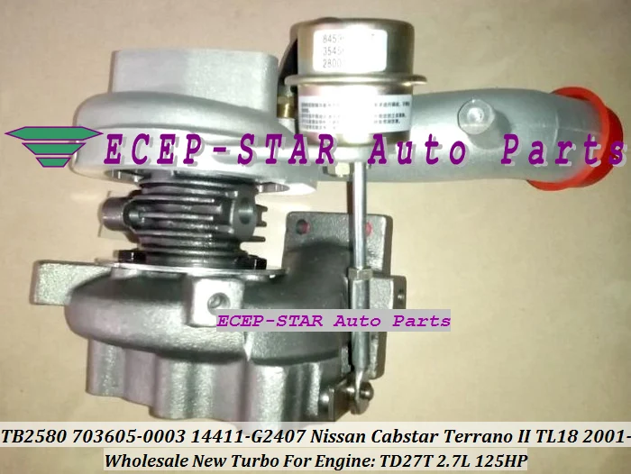 Free Ship TB2580 703605 703605-0001 703605-0002 14411-G2405 14411G2402 Turbo For Nissan Cabstar Terrano II TL18 2001- TD27T 2.7L