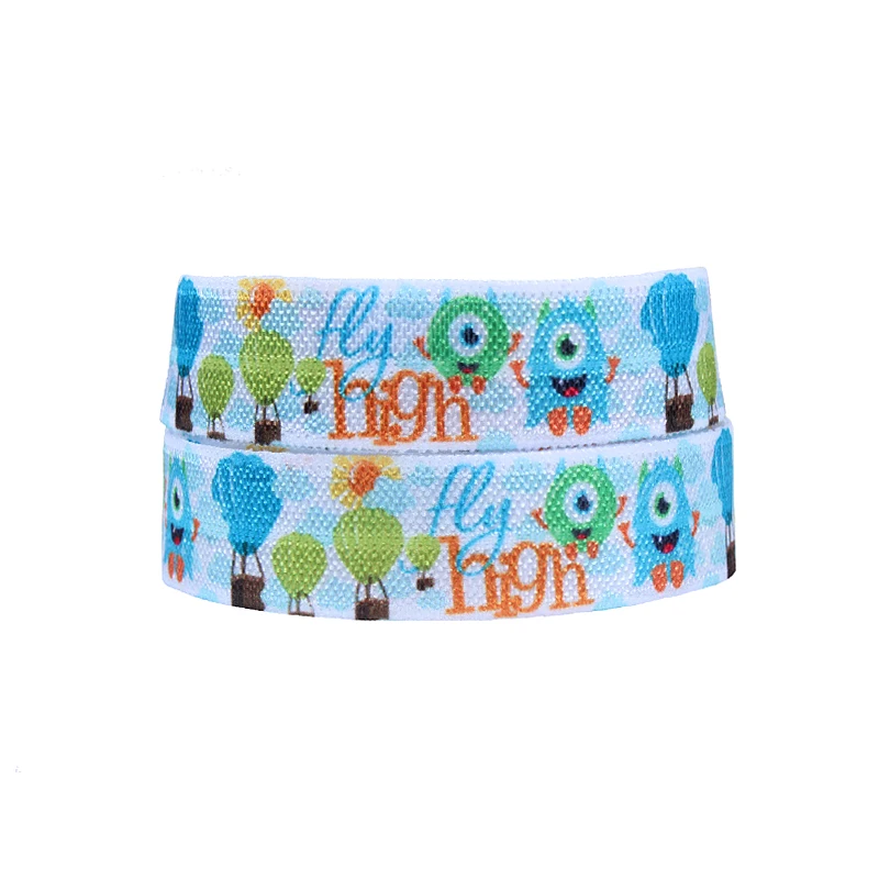 Flora Ribbons cartoon character fold over elastic, 5/8