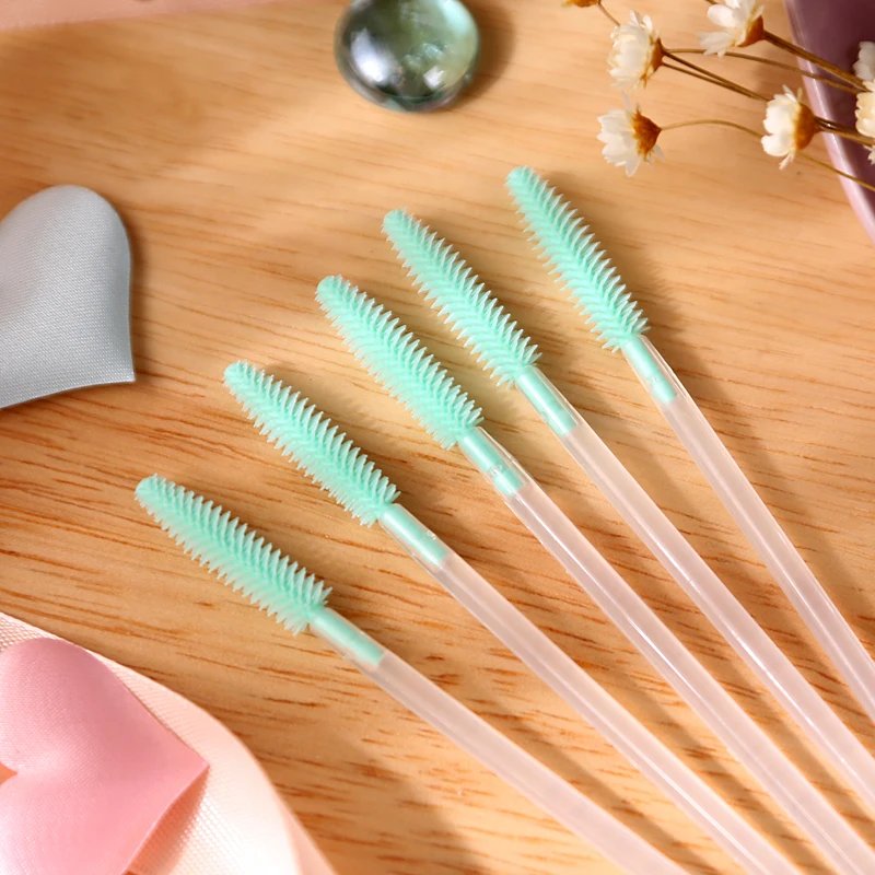 Nice Silicone Brushes 200pcs/lot Disposable Mascara Wands Applicators Eyelash Extension Makeup One-off Eye Lash Brushes