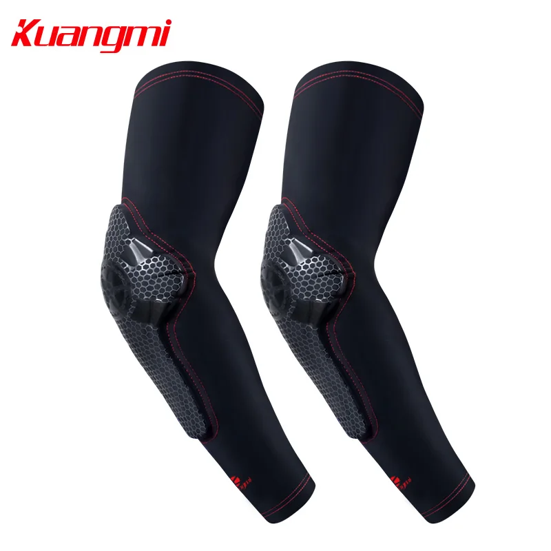 

Kuangmi 1 Pair Elbow Support Basketball Football Elbow Compression Sleeve Elbow Brace Protector Basketball Tennis Arm Brace