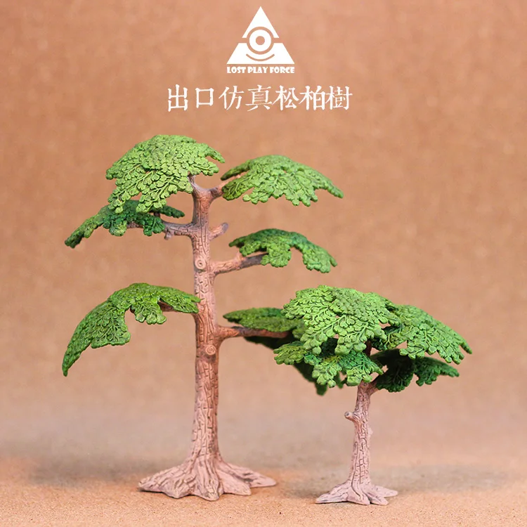 Pvc 그림 액세서리 동물 모델 장면 소나무 모래 상자 나무 장난감 2 개/대