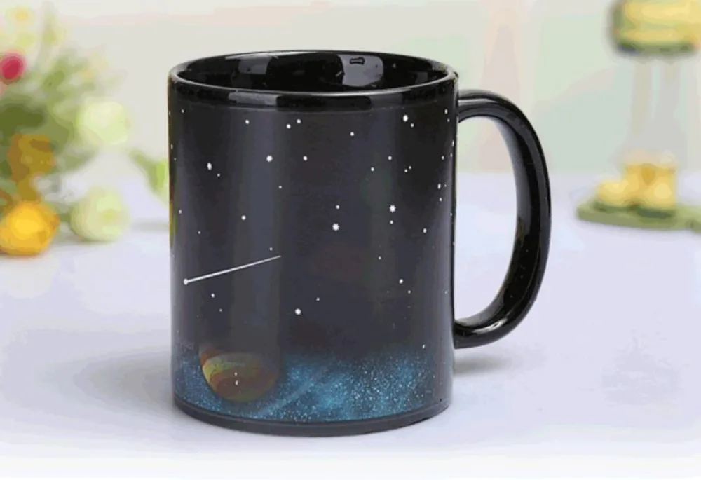 Magic Mug Black Solar system Temperature Changing Cup Hot water change color Ceramic cup mug Creative gifts MAZWEI