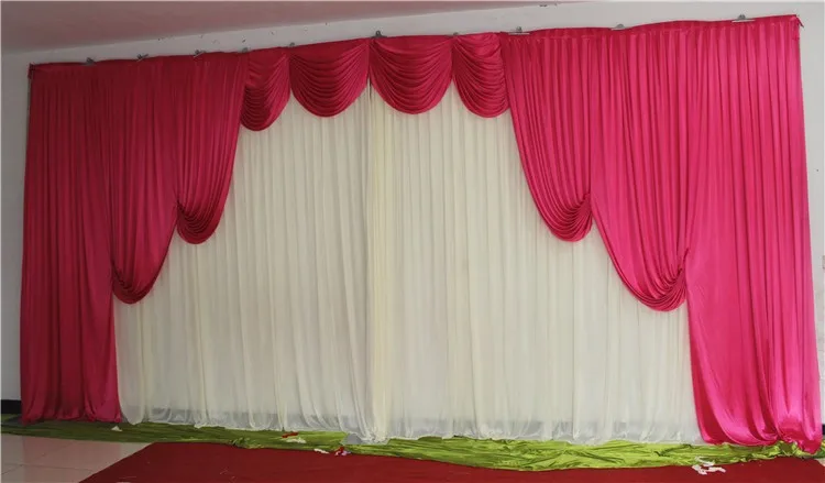 TOP Quality Wedding Backdrops Curtain Swag High Quality Silk Material Drape Stage Decor 20ft (w) x 10ft (h) wedding decoration