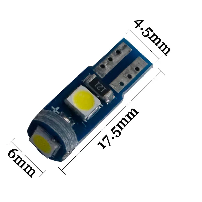 100pcs Car Auto T5 W3W 58 73 74 286 3 SMD 3030 LED 20MA Interior Light Side Wedge Dashboard Gauge Instrument Lamp Bulb led 12V