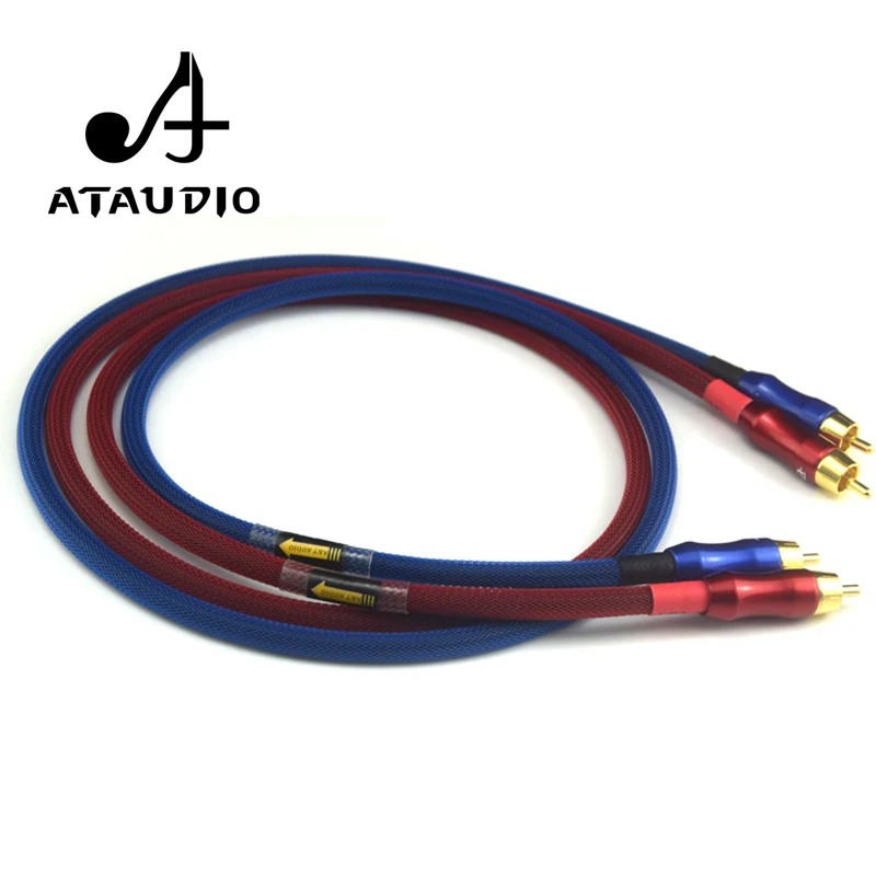 ATAUDIO 1 Pair Canare Hifi Rca Cable Hi-end 6N OFC 2RCA Male to 2RCA Male Cable
