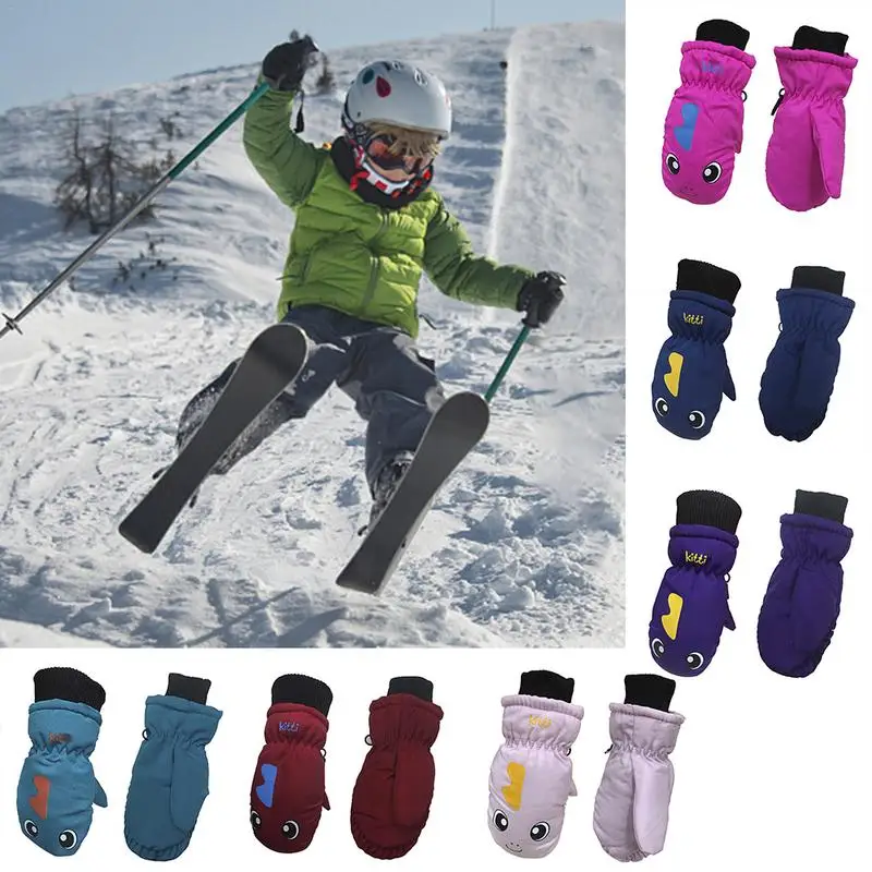 

Hot Children Winter Warm Ski Gloves Boys/Girls Sports Waterproof Windproof Non-slip Snow Mittens Extended Wrist Skiing Gloves