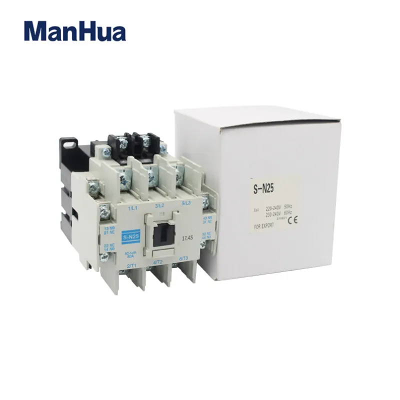 ManHua 220V-660V 25A Electric Magnetic AC Contactors S-N25  Three Phase 3 Pole Contactor