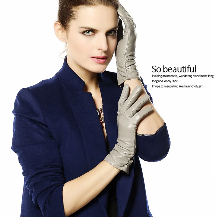 Real Leather Gloves Female Spring Autumn Thin Genuine Sheepskin Driving Women Gloves Top Fashion L022nq