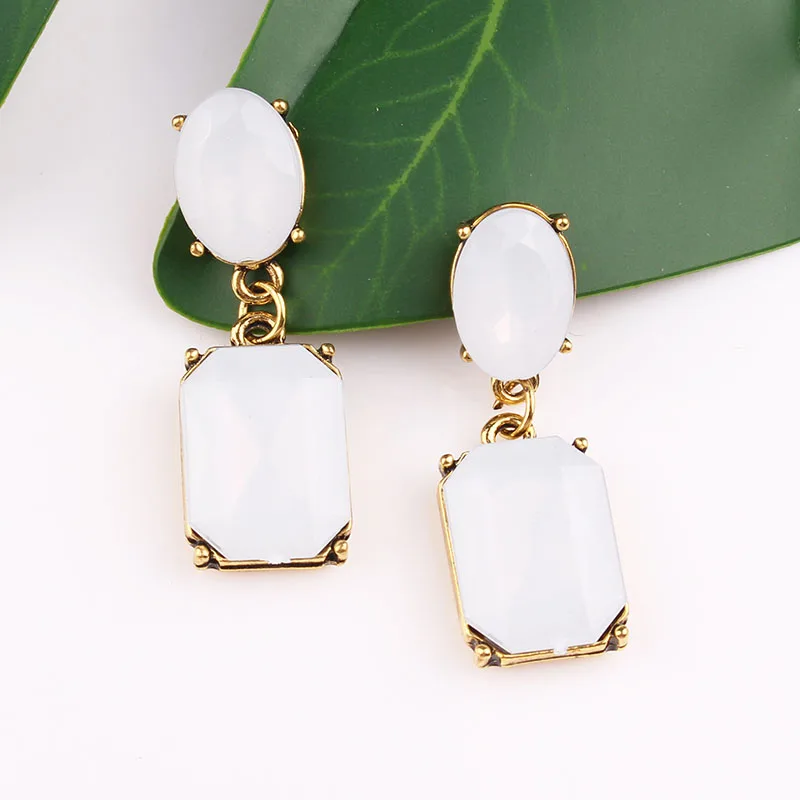 Multicolor Square Candy Drop Earrings Pendant Fashion Jewelry for Women 2018 New Fashion Party Wedding Engagement Earrings