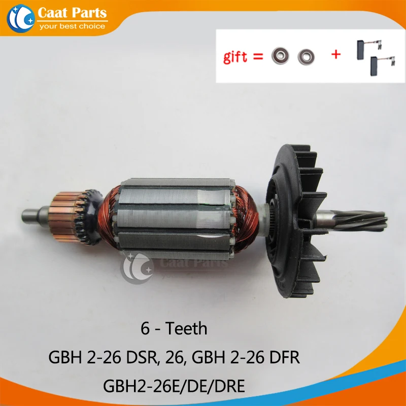 AC220-240V 6 teeth Armature Rotor Anchor Motor for Bosch GBH2-26 GBH2-26DSR GBH2-26DFR GBH2-26E GBH2-26DE GBH2-26DRE