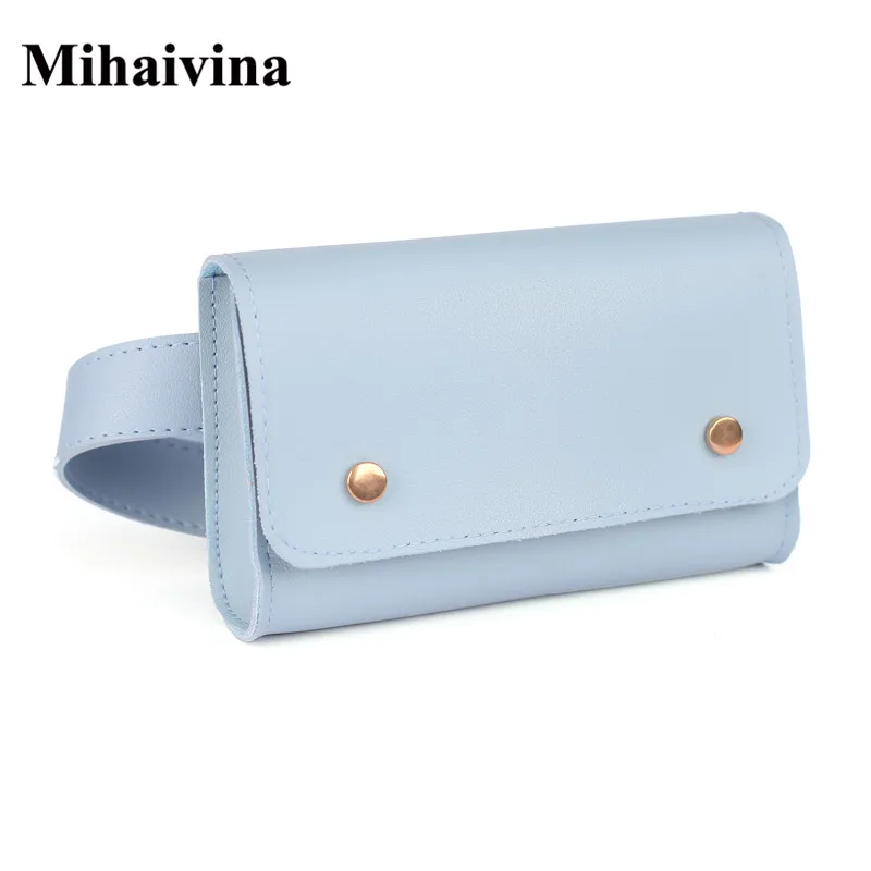 

Mihaivina Fashion Women Waist Bag PU Leather Waist Pack For Female Girl Travel Belt Bag Pack Newest Fanny Bags Chest Handbag