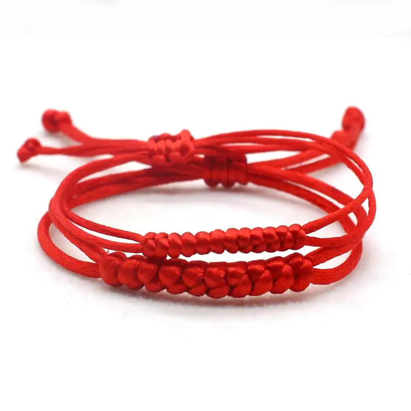 Lucky Red String Bracelet Simple Handmade Braid Adjustable King Kong Knot Charm Bracelets for Women Men Jewelry Couple Kids Gift