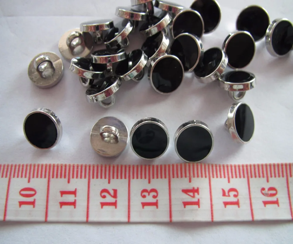 16L fashion shirt button  Drops of black oil blouse button plastic silver shan kundies button factory button can customed 50pcs