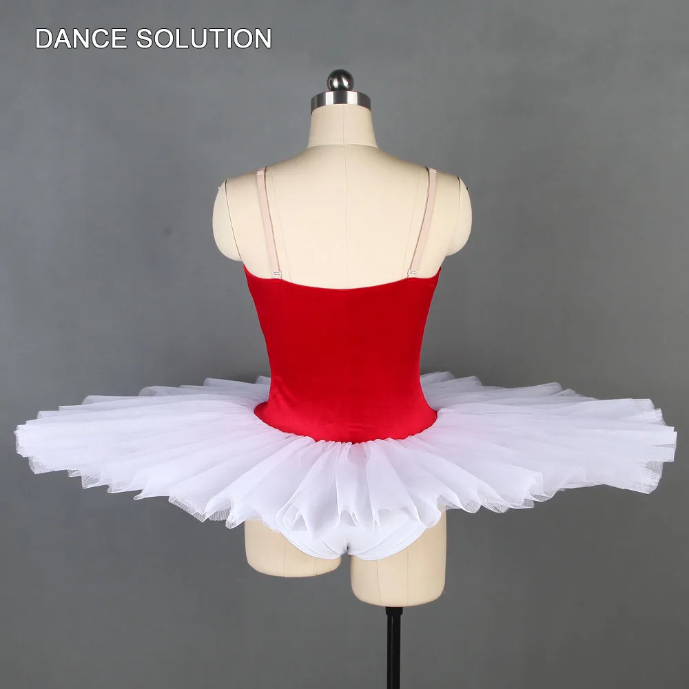 Adult and Child Ballet Dance Practice Tutus Red Velvet Bodice with White Stiff Tulle Skirt Stage Performance Costumes BLL128