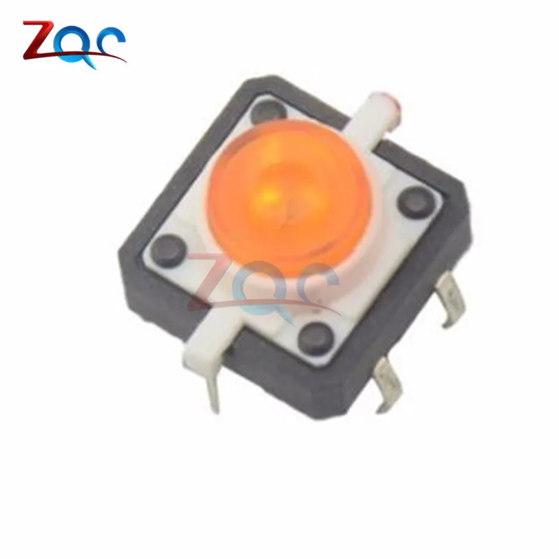 5PCS 12X12X7.3mm Tactile Push Button Switch Momentary Tact LED 5 Color Button Switch 12*12*7.3mm